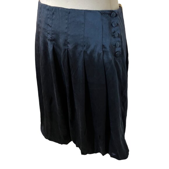 Ectetera Women’s Poof Bubble Hem Skirt Silk Blend Size 4 Black - Picture 2 of 10